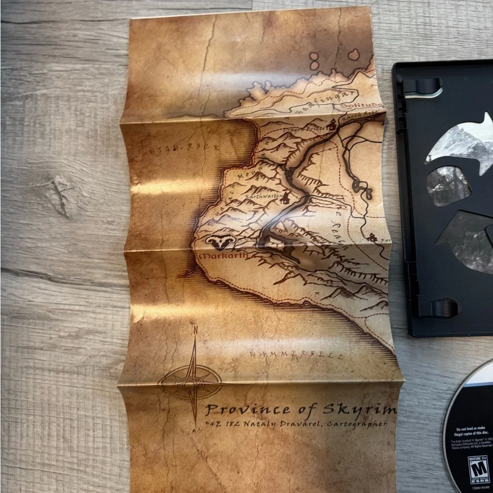 Elder Scrolls V Bethesda Skyrim Game PC RPG 2011 Complete Dvdrom Key Map Manual